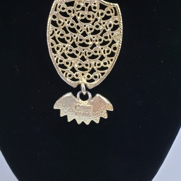 Vintage Sarah Conventry Gold Tone Necklace Owl Pendant  70's - Picture 6 of 14